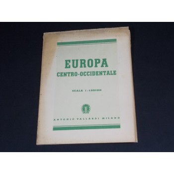 CARTINA GEOGRAFICA EUROPA CENTRO – OCCIDENTALE - Vallardi 1940